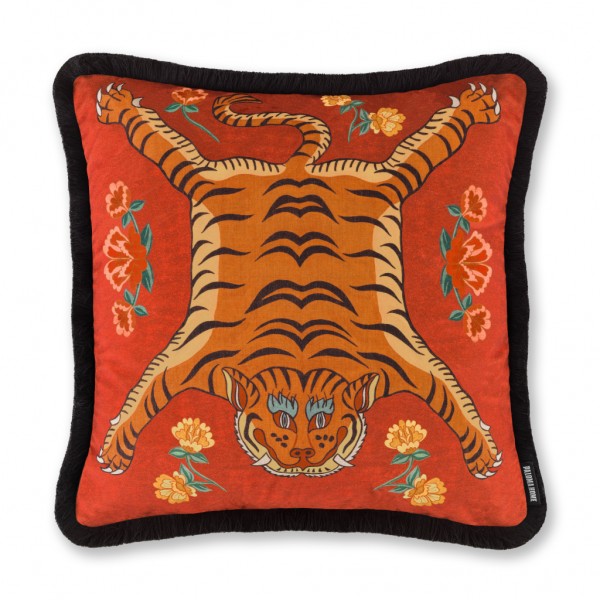 Paloma Home Large Filled Cushion Tibetan Red Tiger